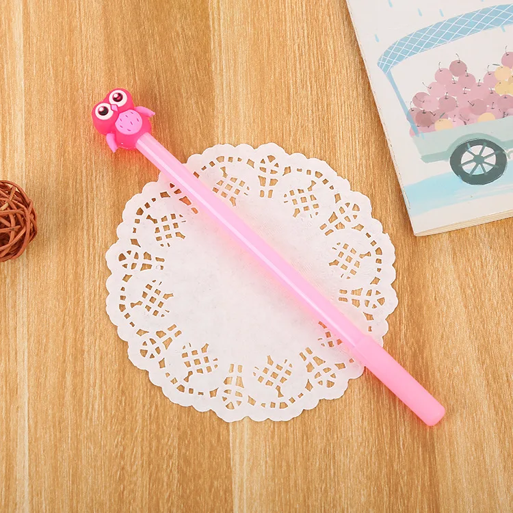 Pink 1 шт. гелевая ручка с милой совой, 0,5 мм, для студентов, животных, Kawaii, школьные принадлежности для письма, Эсколар, подпись в офисе, ручки, канцелярские принадлежности - Цвет: Pink