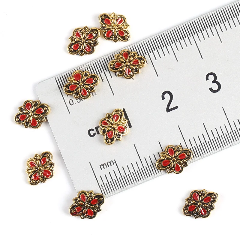 10 штук упак. украшения для ногтей 2017 Модный золотой серебряный Ретро