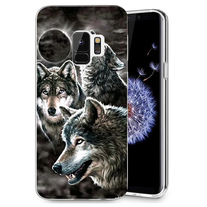Для Samsung Galaxy S9 S9Plus S8 Plus S7 edge Note 8 J320 J530F J720 A3 A5 2017 TPU силиконовый цветной волчий