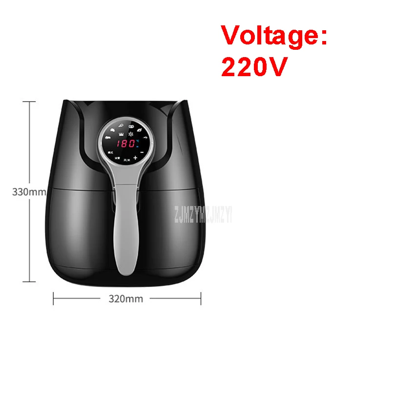 220V Black RH958 5L с сенсорным экраном, электрическая сковорода, кастрюля, фритюрница, духовка, плита, без масла, картофель фри, делая машину 1400 Вт - Цвет: 220V Black