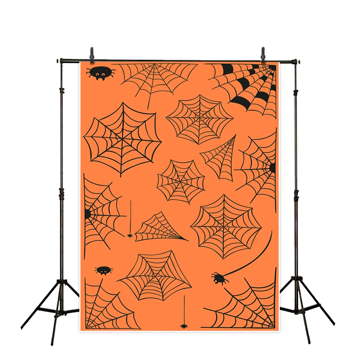Фон для фотосъемки Allenjoy Декор на Хэллоуин оранжевый Паук Паутина красивый фон