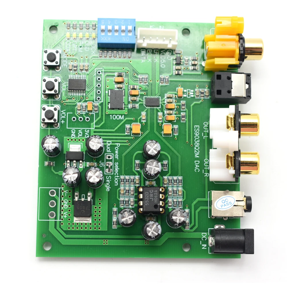 ES9038Q2M ies DSD DOP коаксиальный волокно SPDIF цифровой аудио DAC декодер плата Поддержка 32 бит 384k DSD64/128/256 для HIFI A9-012