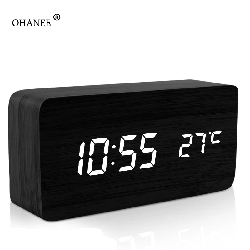 OHANEE цифровой авто часы термометр светодио дный светодиодный освещенный