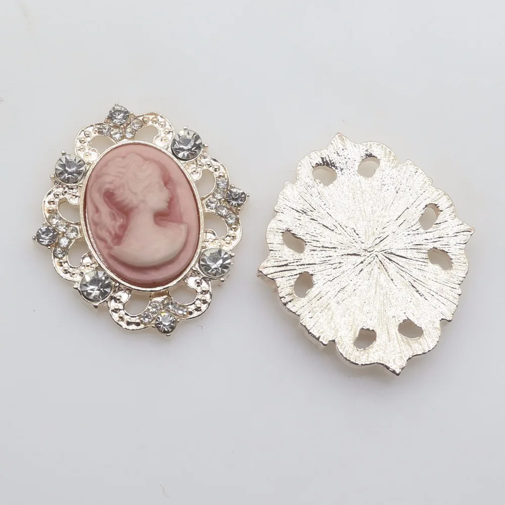 Новинка 10 шт. полимерное воплощение красоты овальные Стразы кнопки сплав