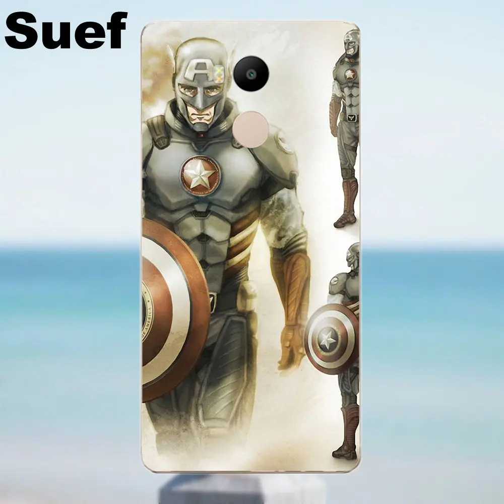 Suef мягкий оригинальный Капитан Америка Звездный щит Marvel для Xiaomi Redmi 4 3 3S Pro Mi3 Mi4 Mi4i