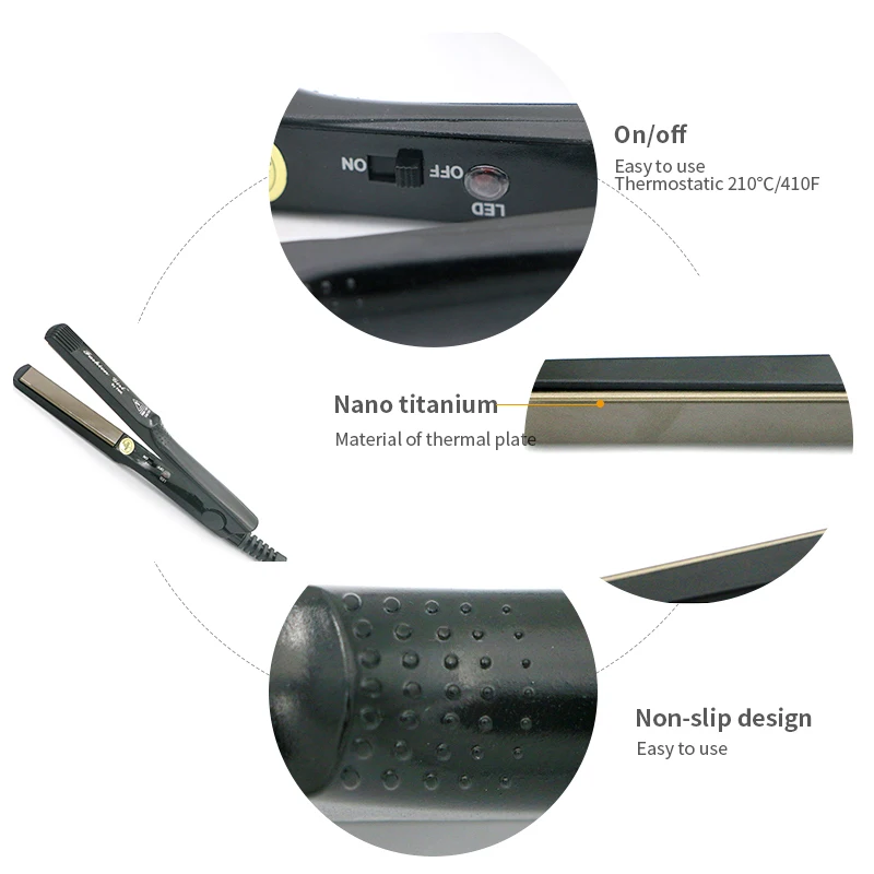 FMK двойной выпрямитель для волос утюжок из нано титана быстрый нагрев