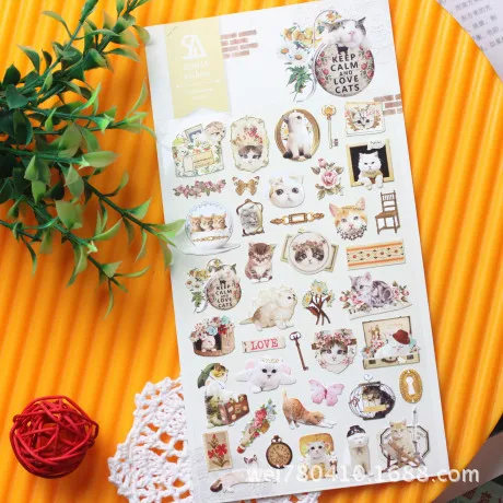 1 Sheet SONIA Vintage Paper Decorative Stickers Lovely Cat DIY Photo Album Scrapbook Diary Planner Stationery Stickers|sticker sonia|sonia