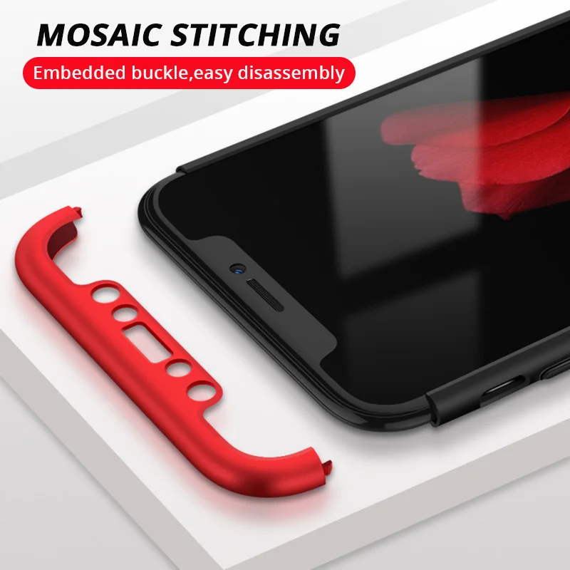 Полная защита чехол для iPhone X XS Max 8 7 6plus 6 6s 5S SE 360 градусов 3in1 Жесткий ПК