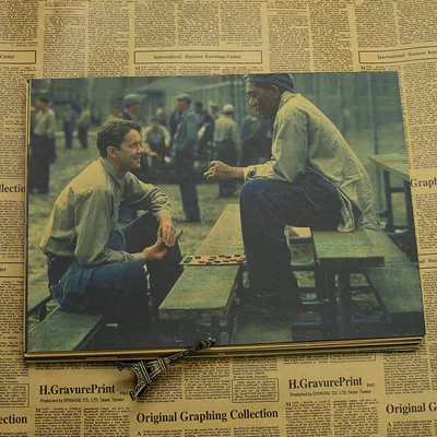 Синий Shawshank Redemption классический старый фильм плакаты ретро ностальгия крафт вдохновляющая декоративная живопись, плакаты, живопись ядро - Цвет: Синий