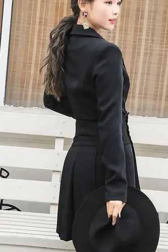 Модные Повседневные однобортные женские комплекты из 2 предметов с юбкой