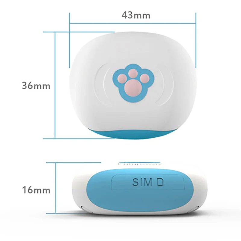 Смарт водонепроницаемый IP67 Мини Pet GPS AGPS LBS отслеживающий ошейник для собаки кошки