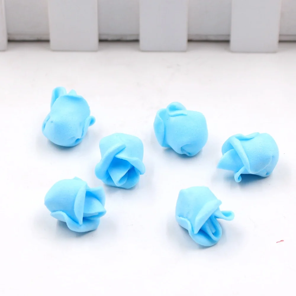 blue 50 шт. ПЭ Пена розы голова 1 см искусственные розы букет ручной работы свадебные украшения дома праздничные и вечерние скрапбукинги - Цвет: blue