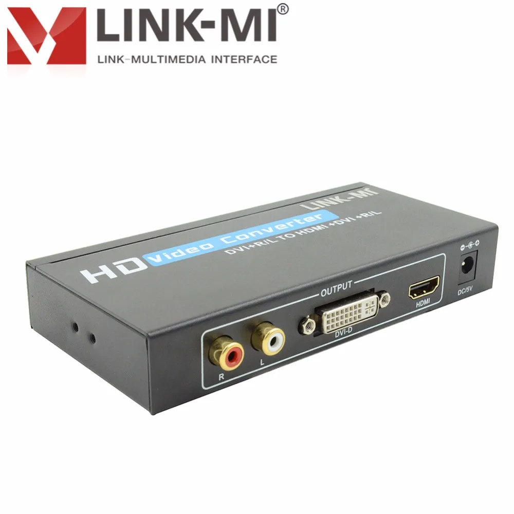 LINK-MI DVI в HDMI конвертер и аналоговые аудиосигналы выход с разъемом 1 3 HDCP |