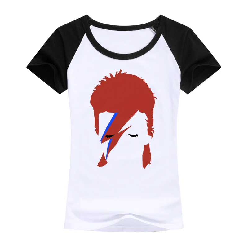 Панк Женская футболка 2016 рок Боуи Давид tumblr Ziggy Stardust хорошее качество Брендовая