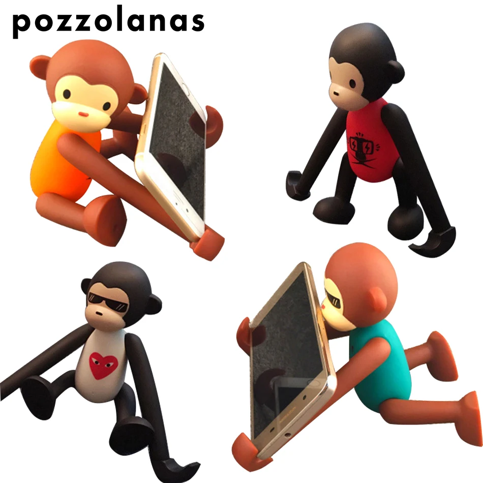 Pozzolanas, держатель для телефона с милой обезьянкой, настольная подставка, украшение, подходит для всех моделей мобильных телефонов, для Iphone, для huawei