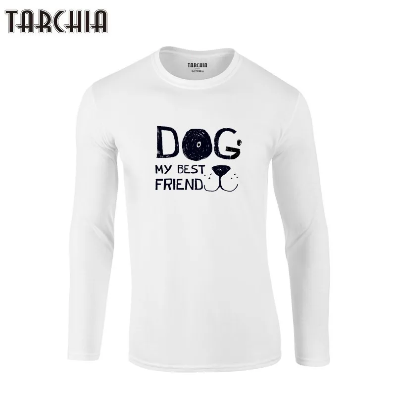 Футболка TARCHIA 2021 новые хлопковые топы Мужская футболка с длинным рукавом для