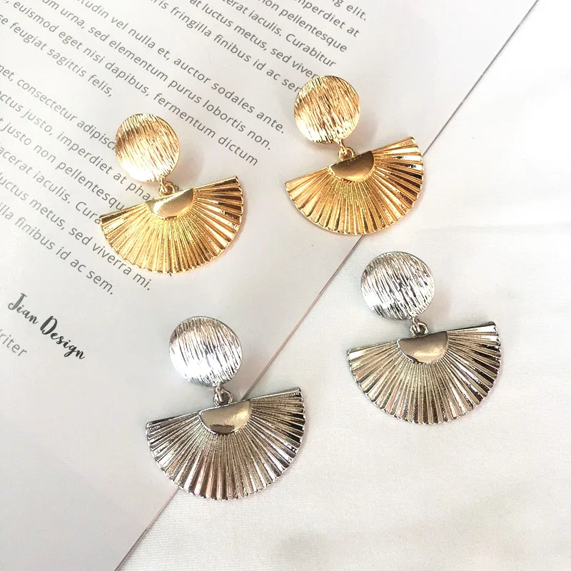 SRCOI Модные Винтажные геометрические висячие серьги из цинкового сплава большие