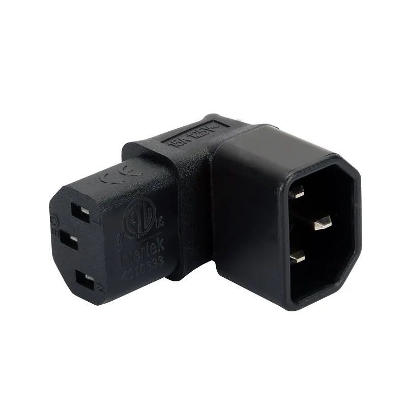 Адаптер питания переменного тока с изгибом IEC320 C13 в C14 вверх под конвертер
