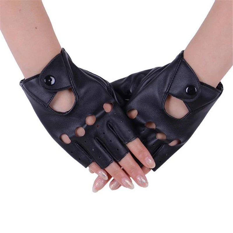 Fashion PU Half Finger Driving Show Women Gloves Fingerless For Black LC121 | Аксессуары для одежды