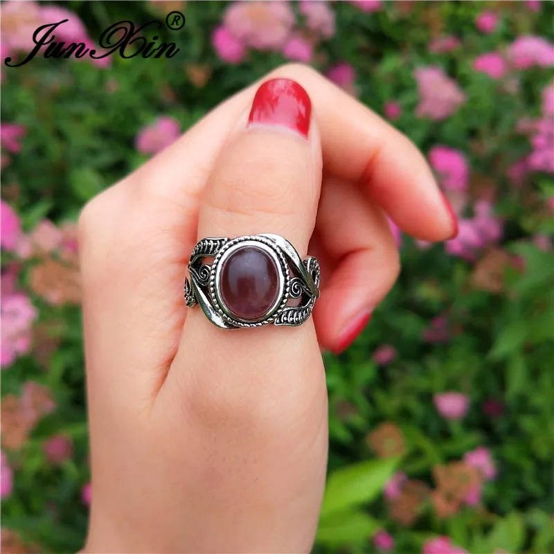 ROXI Boho Женская коричневая лунный камень кольца для мужчин и женщин античное