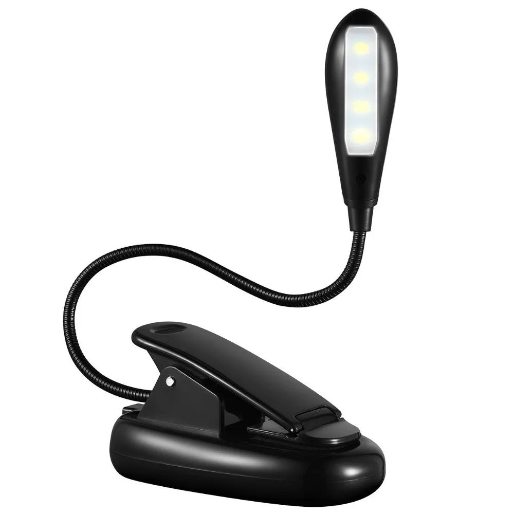 Клип, чтение, ChenFec 4 светодиодный USB светильник для компьютера и глаз-книга света, гибкая лампа для чтения на клипсе в постели и Портативный