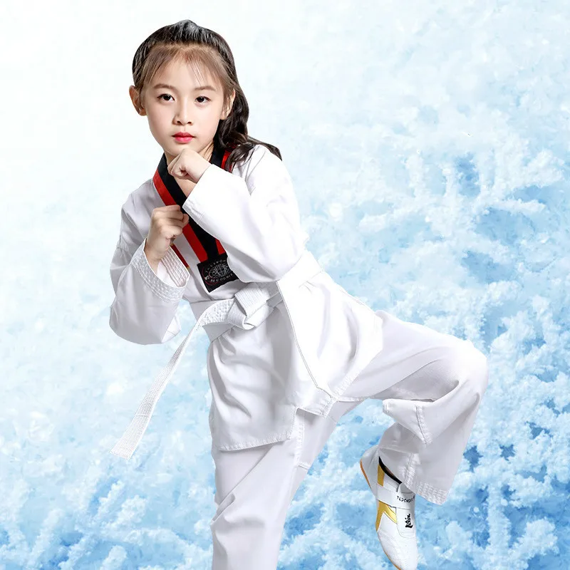 2019 Children Kimono Judo Kickboxing Practice Costume White Kid Boys Girls Taekwondo Suit Karate Tae Kwon Do Clothes Cotton | Детская