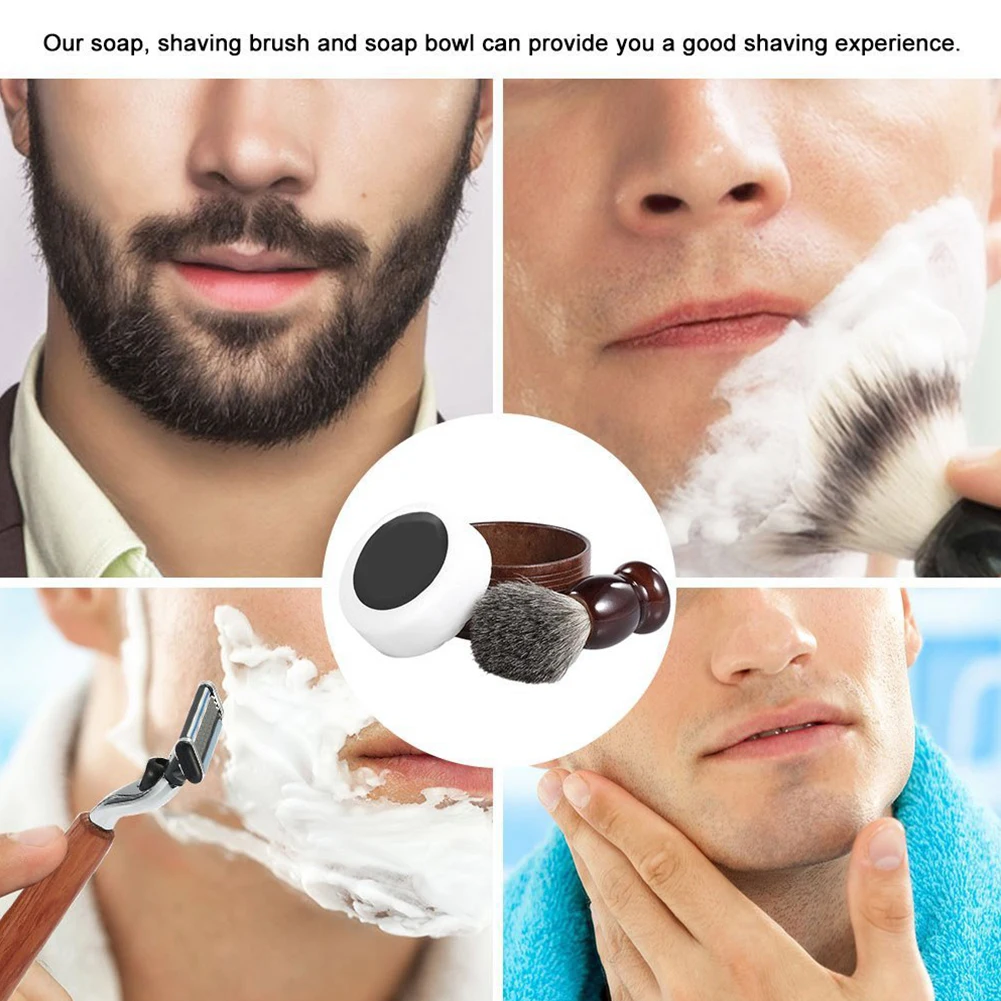 3 шт. ручной работы мыло инструмент щетка для бритья мужчин барберинг набор Профессиональная деревянная