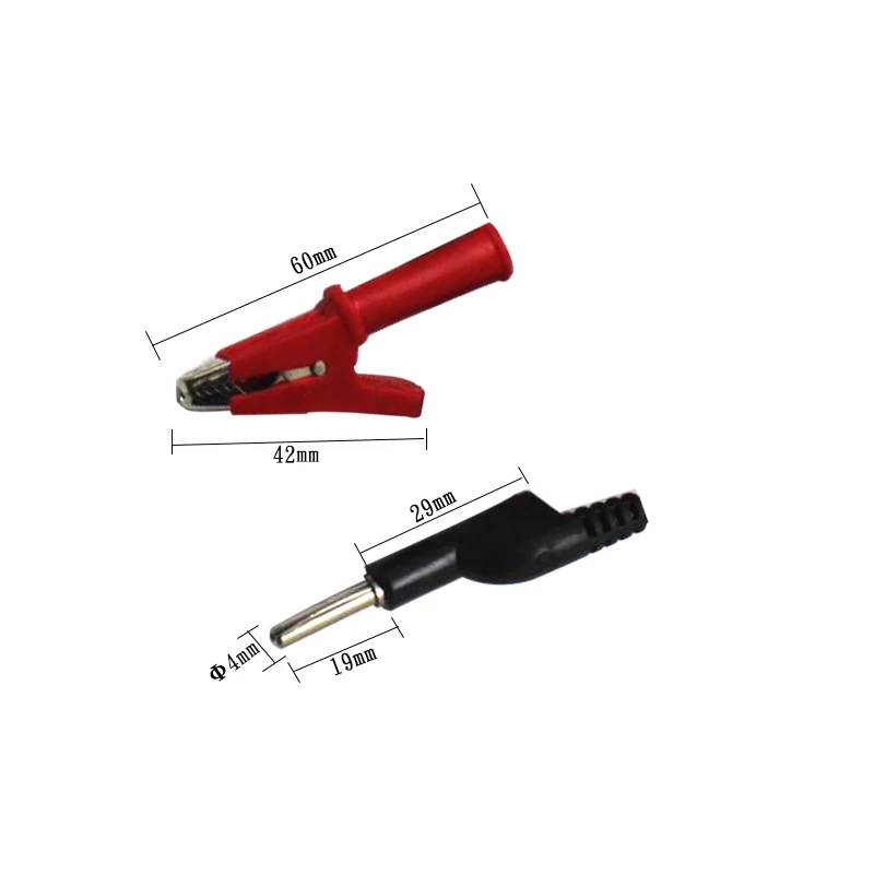 High Voltage Test Silica Gel Wire Lead Line Banana Plug to Crocodile Clamp Double Head Alligator Clip 2pcs | Обустройство дома