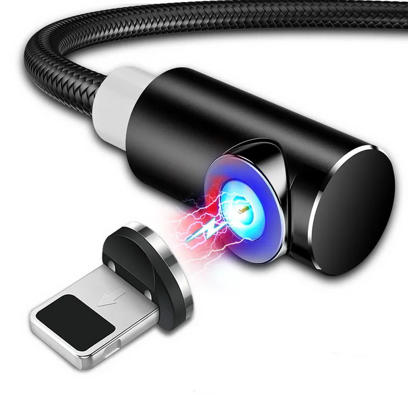 1 м/2 м Быстрый Магнитный кабель Micro usb type C зарядное устройство для iPhone XS X XR 8 7 samsung S9 S8 магнит Android телефонный кабель Шнур - Цвет: Black for iPhone