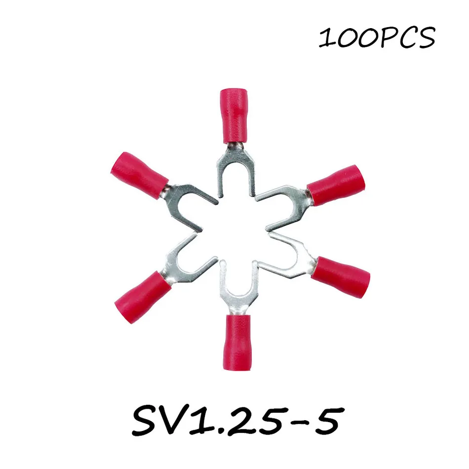 SV1.25-5 100 шт./упак. красная Изолированная Клеммная колодка соединитель