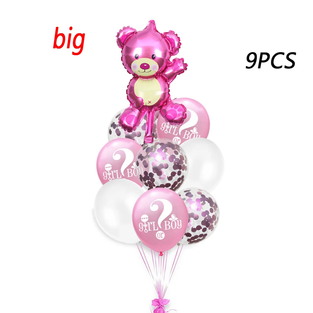 big bear pink 9 шт. воздушные шары с пайетками для мальчиков и девочек вечерние воздушные шары из фольги в форме сердца для вечеринки на день рождения украшения для детей - Цвет: big bear pink