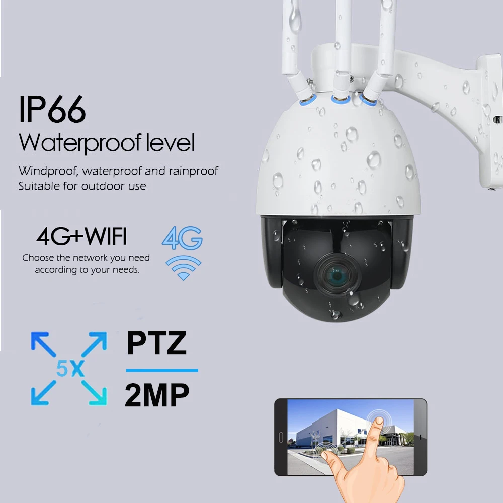 Беспроводная купольная камера видеонаблюдения IMX307 4G 3G SIM карта PTZ IP для улицы Wi Fi 5X