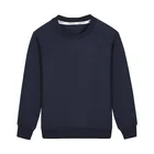 Однотонные простые толстовки унисекс для мальчиков и девочек, флисовый темно-синий пуловер с круглым вырезом, верхняя одежда, свитшот, детская одежда RKH175002