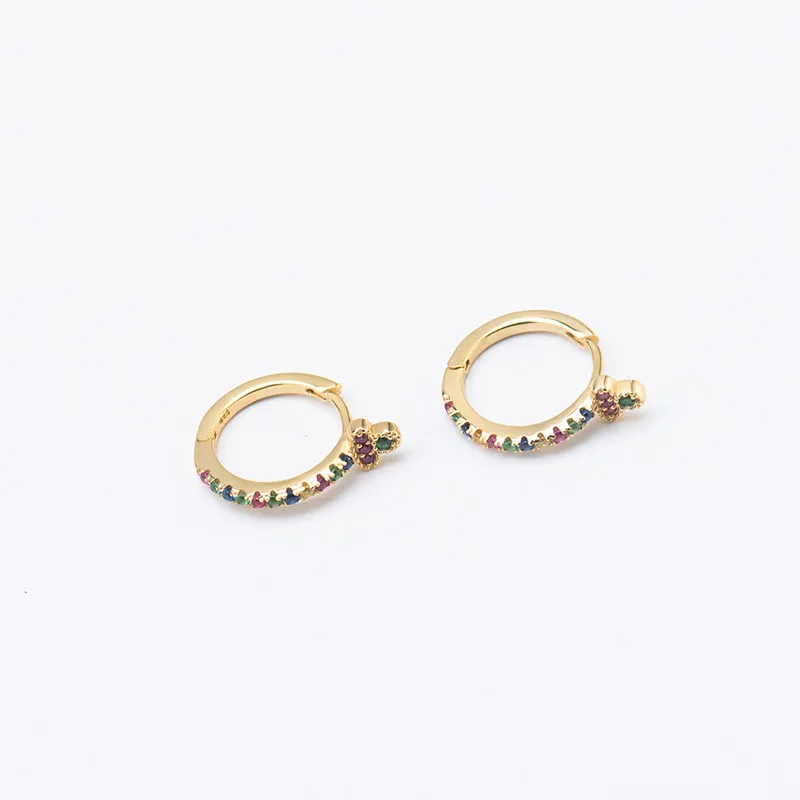 Серьги-кольца женские из серебра 925 пробы с фианитами | Украшения и аксессуары