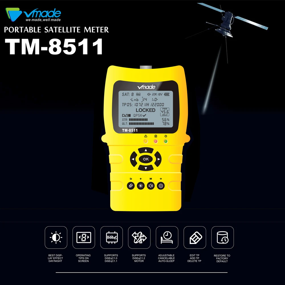 Satlink TM-8511 спутниковый искатель HD DVB-S2 высокой четкости Satfinder WS6916 2,2 дюймов MPEG-2/MPEG-4 DVB S2 V8 спутниковый искатель
