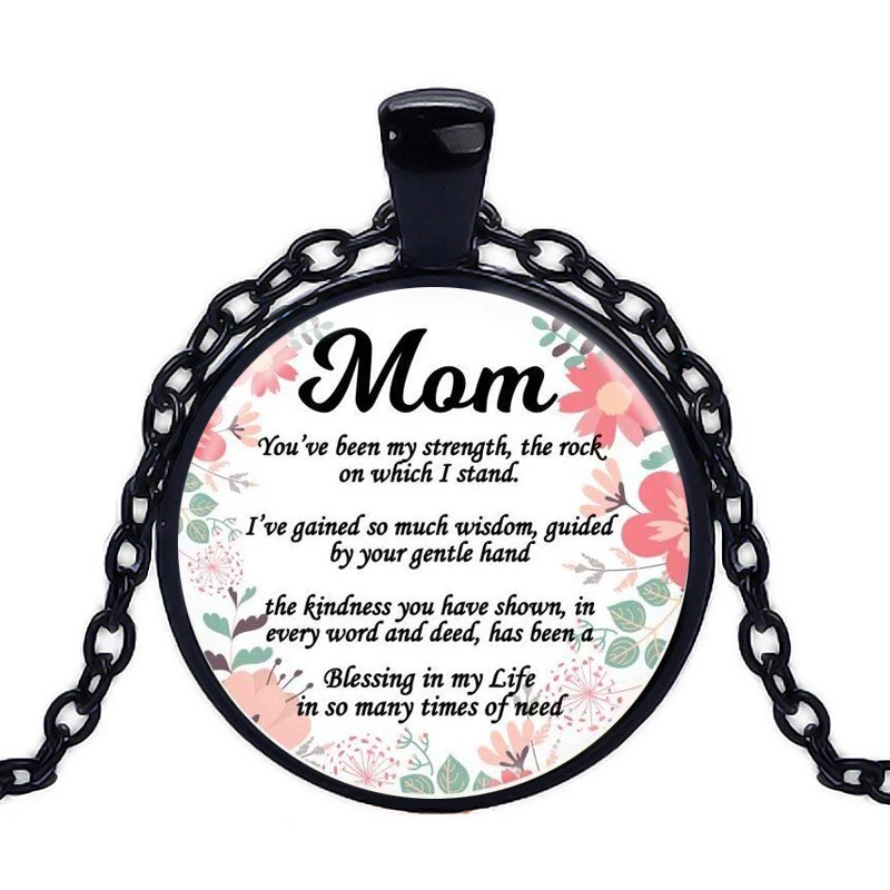 Ожерелье с принтом художественный узор стеклянный кабошон подвеска подвески