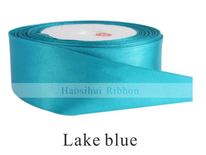lake blue 5/"(15 мм) 25 ярдов/LotWedding атласные шелковые ленты односторонние ленты подарочная упаковка кружева DIY Аксессуары 32 Цвета - Цвет: lake blue
