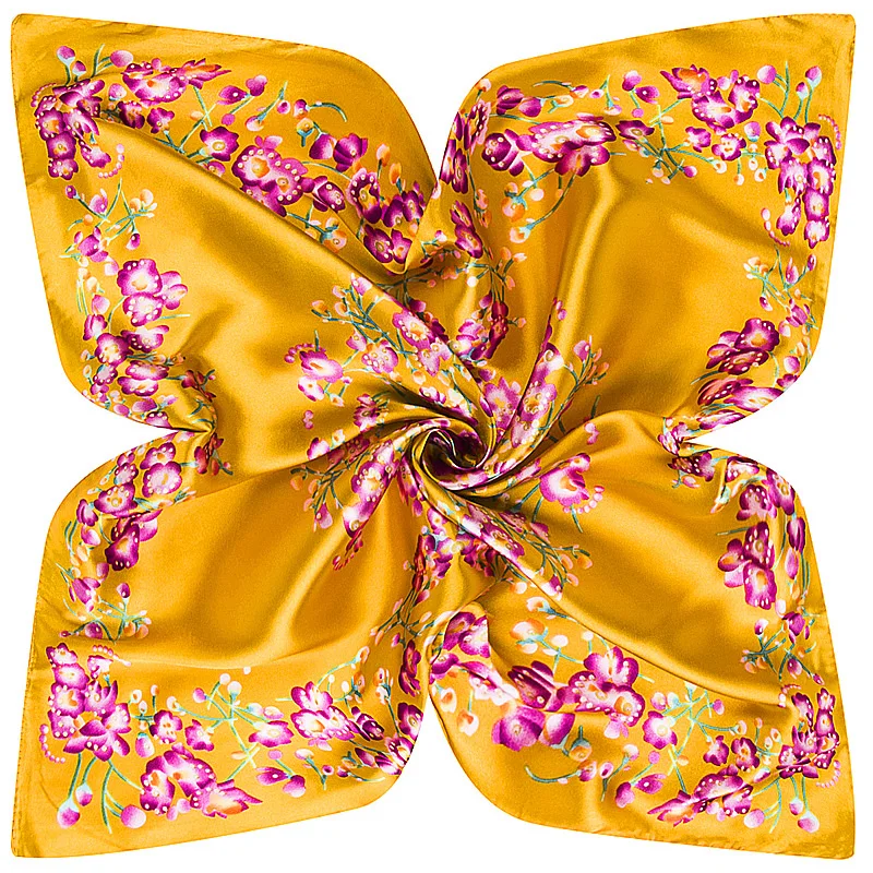 Весенний новый японский и корейский цветочный женский шарф 60 см * маленький