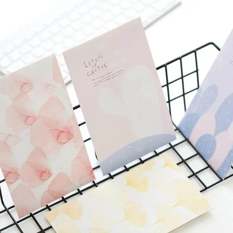 60 шт./лот бумажный конверт с кавайным листом/КАКТУСОМ в Корейском стиле маленький