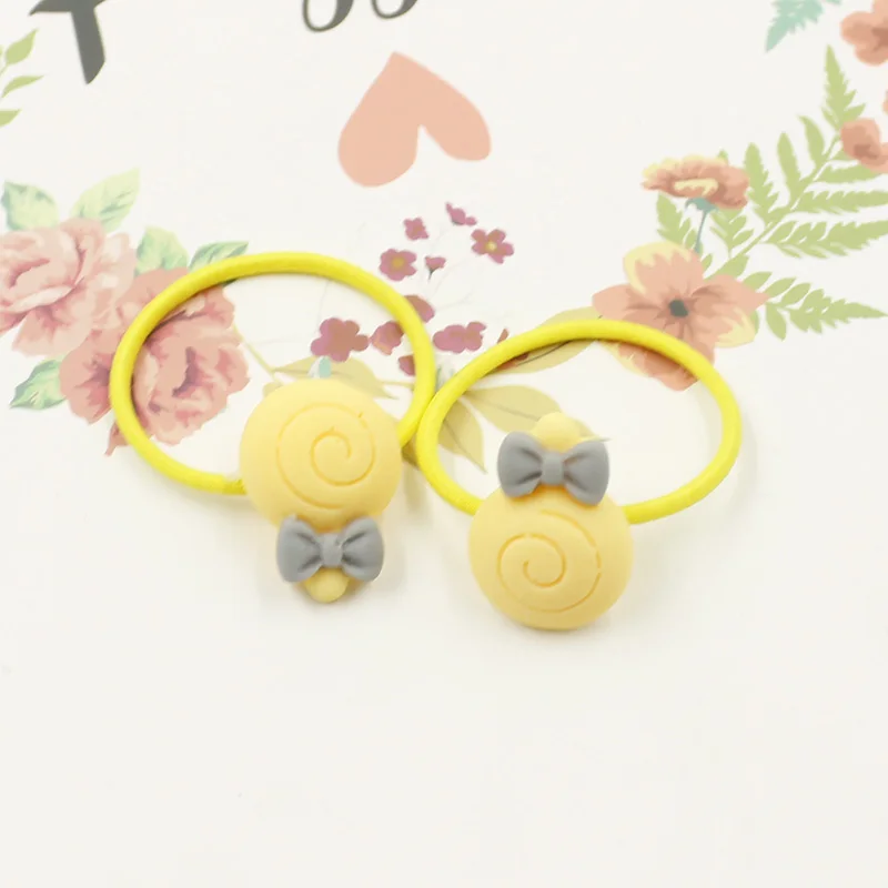 12PC Yellow Candy 12 шт./лот 3 см Детские резинки для волос аксессуары для волос модные милые резинки для волос Веревка для девочек детские головные уборы - Цвет: 12PC Yellow Candy