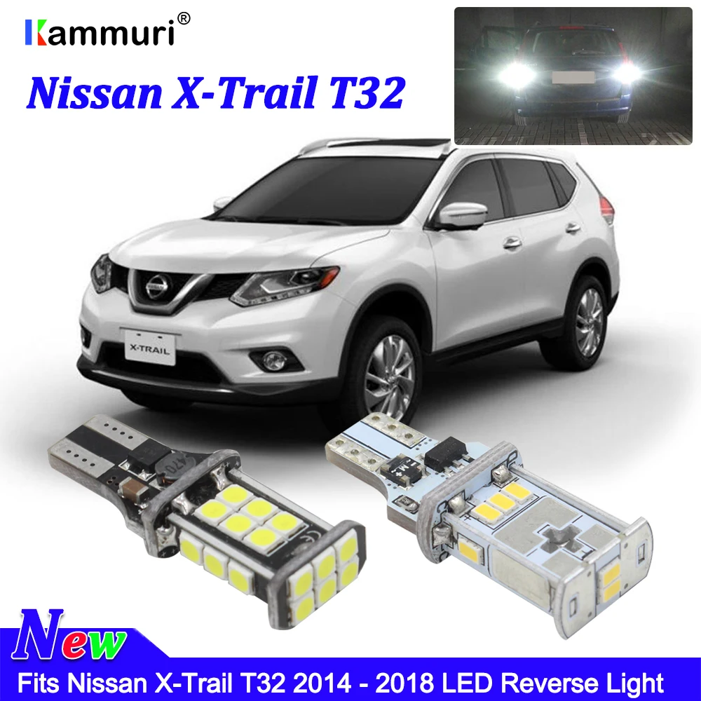 Canbus Ошибок Белый W16W T15 светодио дный лампы для Nissan X-Trail, PDF аксессуары- светодио дный резервного копирования Обратный Свет