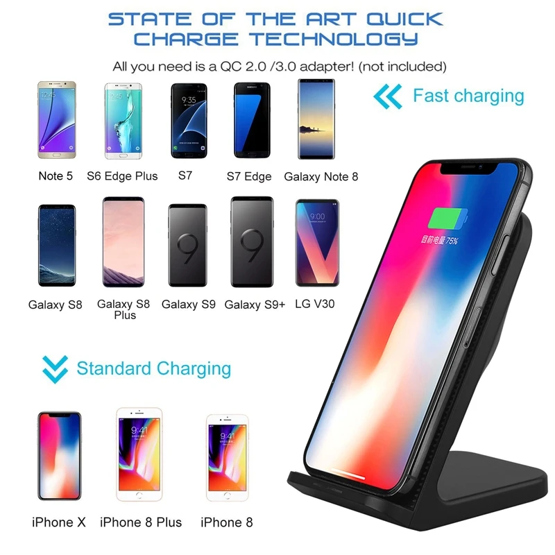 Беспроводное зарядное устройство DCAE Qi для iPhone 11 Pro XS MAX XR X 8 Plus док станция 10 Вт