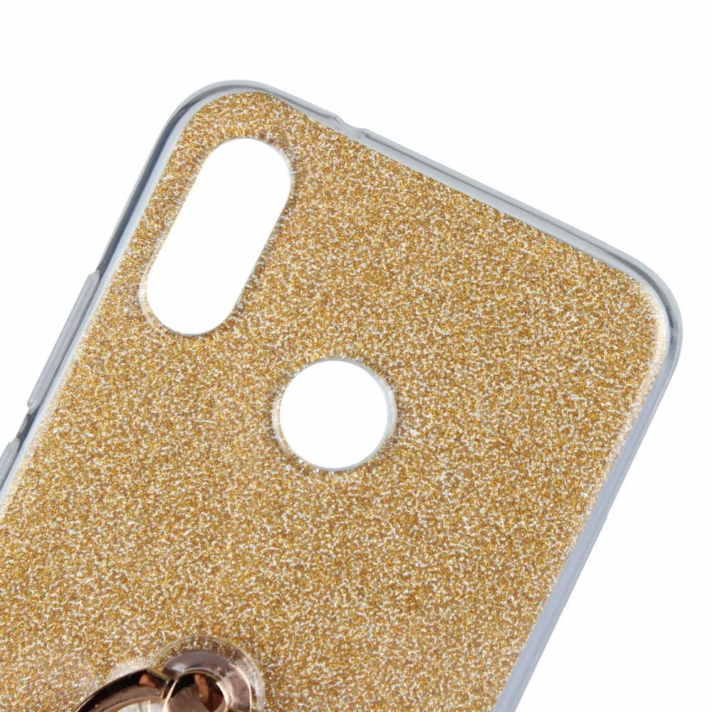 Case for Huawei P10 lite Phone Flash powder Fashion For TPU Soft Cover With Finger Ring Bracket |