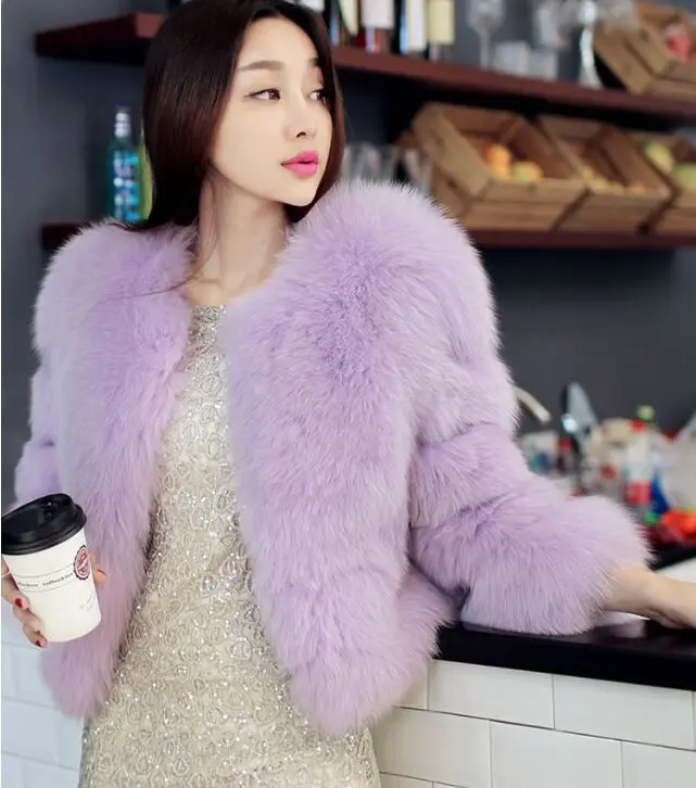 Light purple ZADORIN плотное теплое пальто из искусственного меха зимняя куртка женское роскошное меховое пальто Высокое качество куртка из искусственного меха короткое пальто из искусственного меха - Цвет: Light purple
