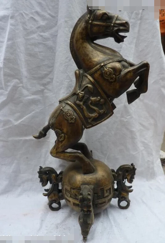 18 &quotКитайская народная бронзовая резная отличная Красивая Реалистичная статуя