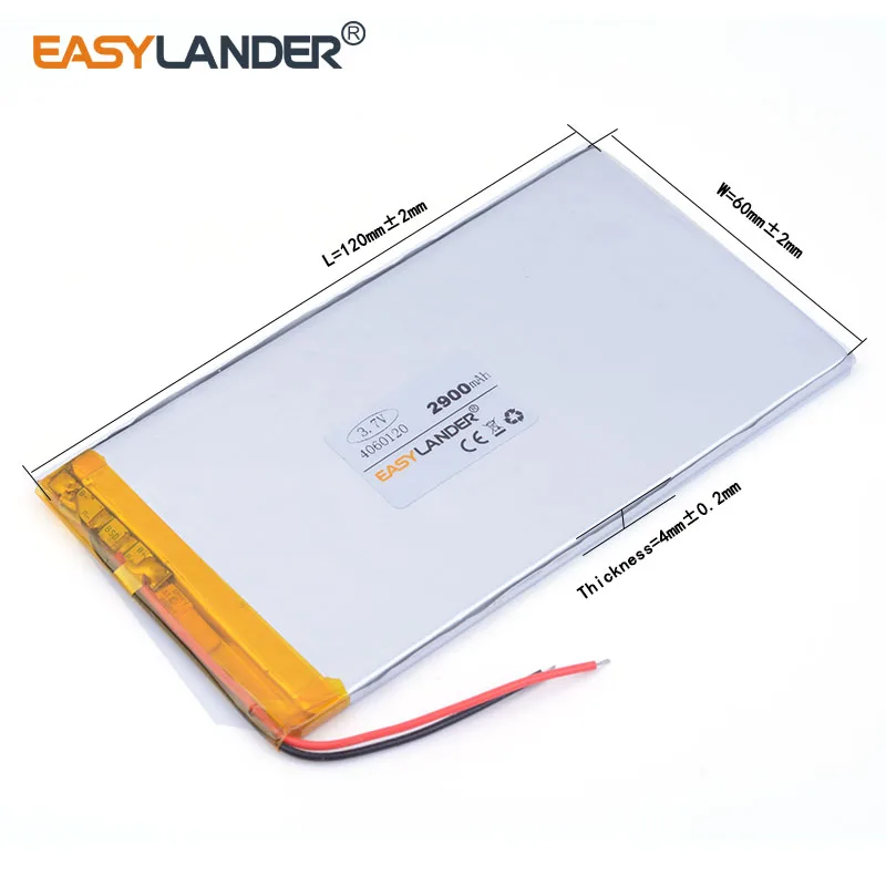 3 шт./лот 7 v 4060120 2900 mah литий ионная полимерная аккумуляторная батарея Мобильная