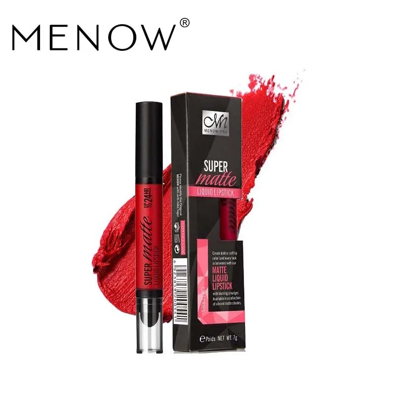 MENOW макияж блеск для губ долговечный красный матовый жидкая губная помада с