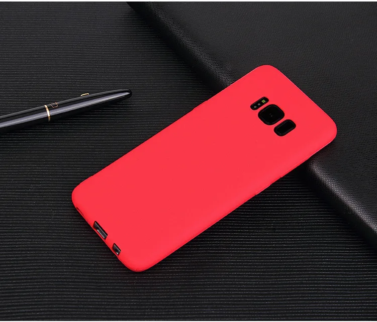 Мягкие Матовые чехлы из ТПУ для Samsung S8 Note 8 9 10 S7 edge S9 Plus чехол накладка однотонного