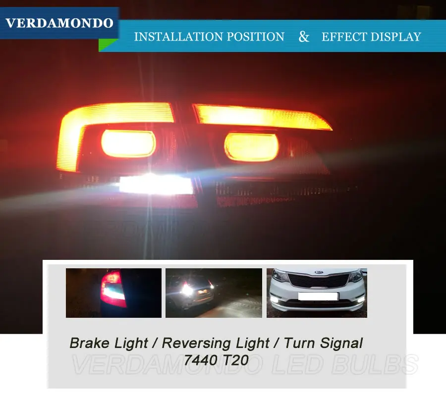 T20 7440 клиновидный 6 SMD 3030 светодиодный керамический корпус DC 12 В белая лампа с