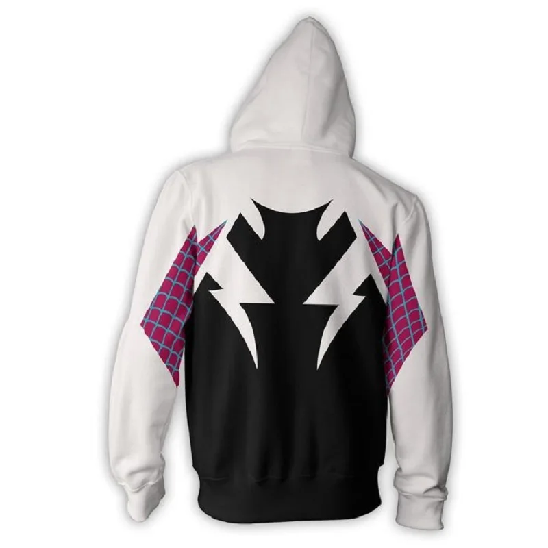 Men Women Hooded Spider Gwen Zip Up Hoodie 3D Printed Hoodies Tracksuit Casual zipper hoodie hooded US size hip hop tops